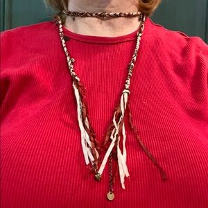 Boho or western braided wrap around necklace